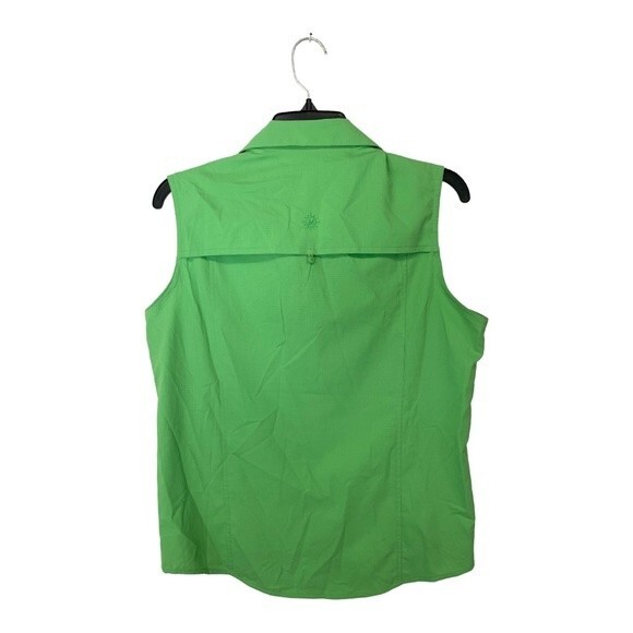Magellan Sportswear | Green Outdoor Fishing Sleeveless Vented Zip Pockets Top S - Picture 2 of 7
